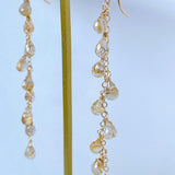 ルチルクォーツのシャンデリアピアス