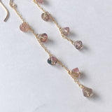 バイカラートルマリンのロングピアス