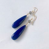 大きなラピスラズリとラブラドライトのピアス