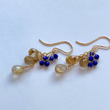 ルチルクォーツとラピスラズリのピアス