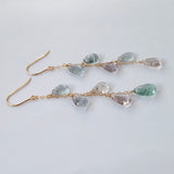 アフガニスタンフローライトの5連ピアス