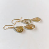 ゴールデンルチルクォーツのダブルピアス