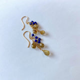 ルチルクォーツとラピスラズリのピアス