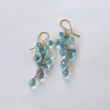 アクアマリンのふさふさピアス