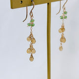 ビアクォーツとツァボライトのミモザピアス