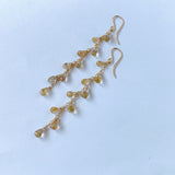 ルチルクォーツのシャンデリアピアス