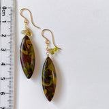 fruit jasper and sapphire earrings