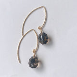 スモーキークォーツの一粒ピアス