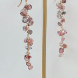 スピネルのフリンジロングピアス