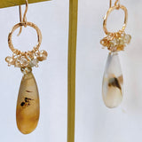 Montana agate and zircon ring earrings