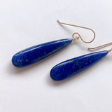 大きなラピスラズリの一粒ピアス