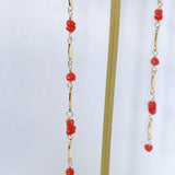 イタリア産赤サンゴのステーションピアス