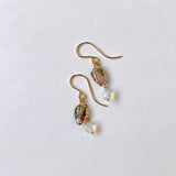 トルマリンリーフとオパールのコンパクトピアス