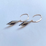 ロゼンジステップカットシトリンの一粒ピアスA