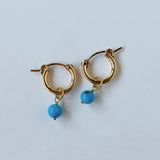 スリーピングビューティーターコイズの一粒ピアスチャーム