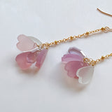 オニキスと水晶、アメトリンのフリンジピアス