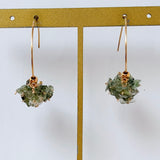 モルダバイトとハーキマークォーツのフープピアス