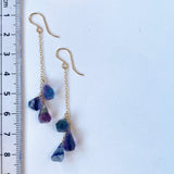 フローライトのトリプルピアス