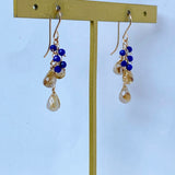 ルチルクォーツとラピスラズリのピアス