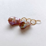 Oyster baroque pearl ring earrings