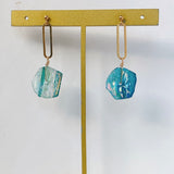 ローマングラスのオーバルリングピアス