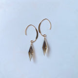 ロゼンジステップカットシトリンの一粒ピアスA