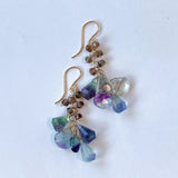 フローライトとアンダリュサイトのピアス