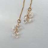 ハーキマークォーツの2wayアメリカンピアス　チャーム仕立て