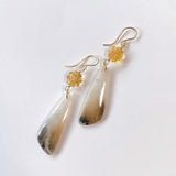 dendrite agate and citrine earrings