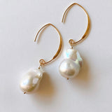 Oyster baroque pearl earrings