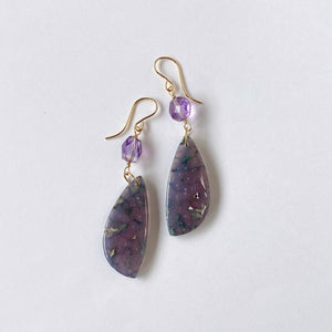 grape agate and amethyst earrings