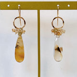 Montana agate and zircon ring earrings