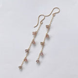 バイカラートルマリンのロングピアス