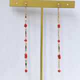 イタリア産赤サンゴのステーションピアス