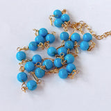 スリーピングビューティーターコイズの丸玉ステーションネックレス