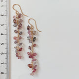 スピネルのフリンジロングピアス