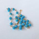 スリーピングビューティーターコイズの丸玉ステーションネックレス