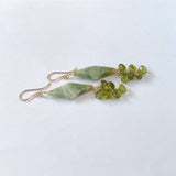 グリーンジャスパーとペリドットのピアス