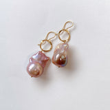 Oyster baroque pearl ring earrings