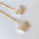 butterfly pearl bar chain earrings 