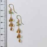 ビアクォーツとツァボライトのミモザピアス