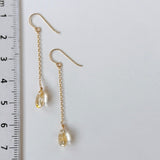 シトリンのシンプルピアス