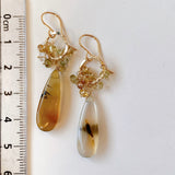 Montana agate and zircon ring earrings