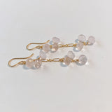 ローズクォーツのころころロングピアス