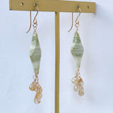 【鈴木様専用】グリーンジャスパーとルチルクォーツのピアス