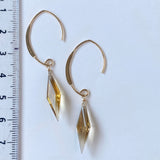 ロゼンジステップカットシトリンの一粒ピアスB