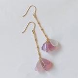 オニキスと水晶、アメトリンのフリンジピアス