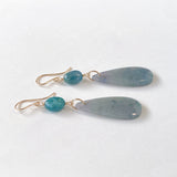 Grape agate and grandidierite earrings 6-27 