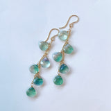 フローライトの五連ロングピアス　グリーン