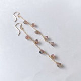 バイカラートルマリンのロングピアス